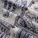 Castlebeard Hawaiian Shirt For Men Artistic Mark Print Shirt Camp Collar 100% Cotton By Yeti, view 5