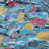 Castlebeard Hawaiian Shirt For Men Colored Fish Shirt Camp Collar 100% Cotton By Amy, view 3