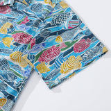 Castlebeard Hawaiian Shirt For Men Colored Fish Shirt Camp Collar 100% Cotton By Amy, view 4