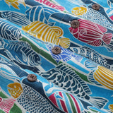 Castlebeard Hawaiian Shirt For Men Colored Fish Shirt Camp Collar 100% Cotton By Amy, view 5