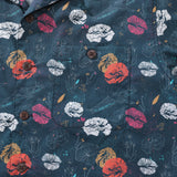 Castlebeard Hawaiian Shirt For Men Cranes Over Flowers By Véronique Shirt Camp Collar 100% Cotton, view 3