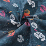 Castlebeard Hawaiian Shirt For Men Cranes Over Flowers By Véronique Shirt Camp Collar 100% Cotton, view 6