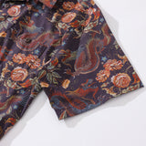 Castlebeard Hawaiian Shirt For Men Embroidered Dragon Pattern Shirt Camp Collar 100% Cotton By Sun, view 4