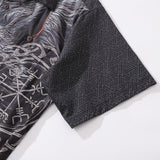 Castlebeard Hawaiian Shirt For Men Fenrir Print Shirt Camp Collar 100% Cotton By Cigar, view 5