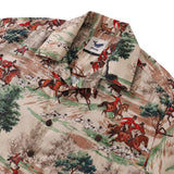 Castlebeard Hawaiian Shirt For Men Field Horse Racing Shirt Camp Collar 100% Cotton By Sherry, view 2