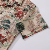 Castlebeard Hawaiian Shirt For Men Field Horse Racing Shirt Camp Collar 100% Cotton By Sherry, view 4
