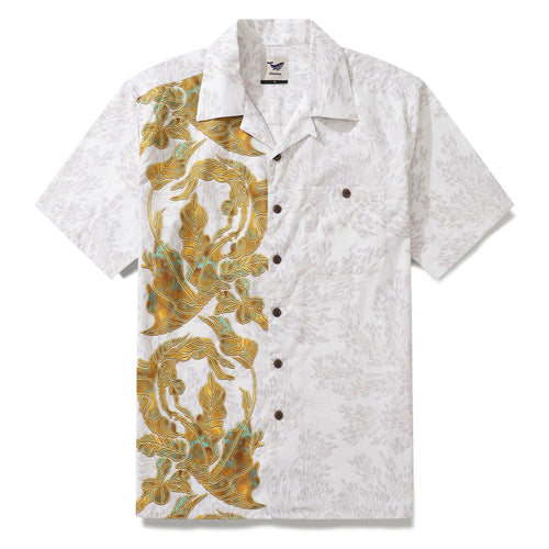 Castlebeard Hawaiian Shirt For Men Gorgeous Pattern Shirt Camp Collar 100% Cotton By Sun