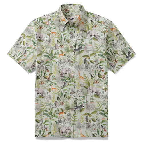 Castlebeard Hawaiian Shirt For Men Jungle Quest By GND Art Studio Button-down Shirt Short Sleeve 100% Cotton Shirt