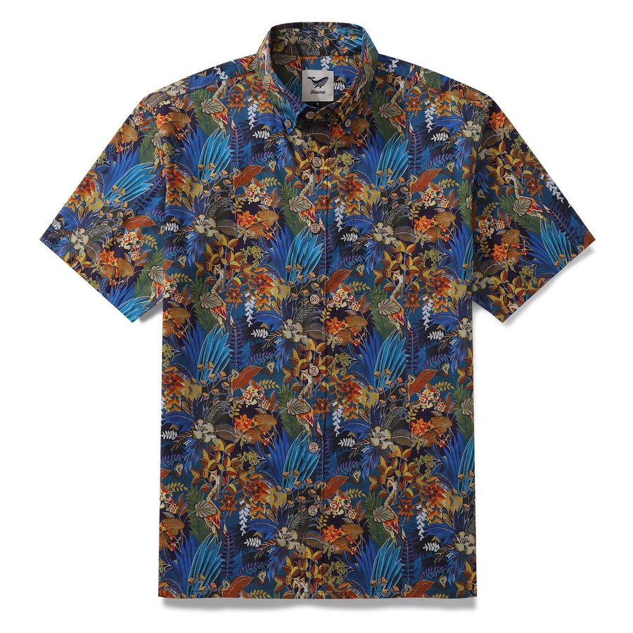 Castlebeard Hawaiian Shirt For Men Leisure time Button-down Short Sleeve 100% Cotton Shirt By Seven