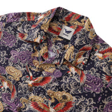 Castlebeard Hawaiian Shirt For Men Lonely Clouds and Free Cranes Print Shirt Camp Collar 100% Cotton By Yakima, view 2
