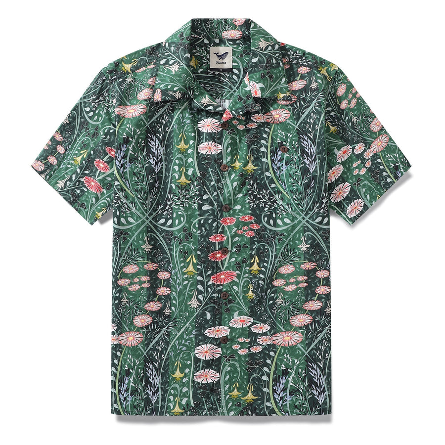 Castlebeard Hawaiian Shirt For Men Meadow scent By Annick Shirt Camp Collar 100% Cotton