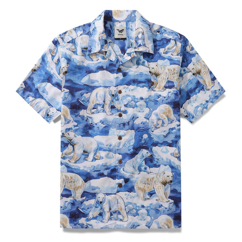 Castlebeard Hawaiian Shirt For Men Melting Away Print Shirt Camp Collar 100% Cotton By Sun