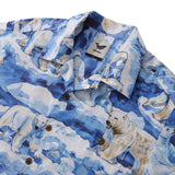 Castlebeard Hawaiian Shirt For Men Melting Away Print Shirt Camp Collar 100% Cotton By Sun, view 2