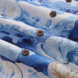Castlebeard Hawaiian Shirt For Men Melting Away Print Shirt Camp Collar 100% Cotton By Sun, view 5