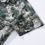 Castlebeard Hawaiian Shirt For Men Mighty Beast in the Pines Shirt Camp Collar 100% Cotton By Amy, view 4