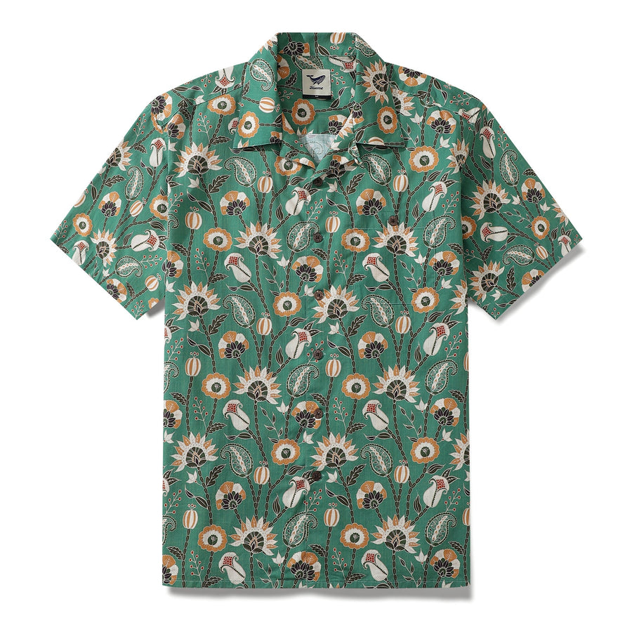 Castlebeard Hawaiian Shirt For Men Oriental Jungle By Julia Madoka Shirt Camp Collar 100% Cotton