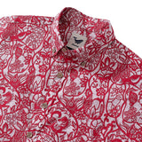Castlebeard Hawaiian Shirt For Men Paper-Cut Painting Button-down Shirt Short Sleeve 100% Cotton Shirt By Yakima, view 2