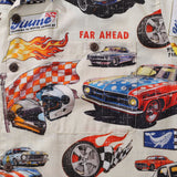Castlebeard Hawaiian Shirt For Men Racing Flames Print Shirt Camp Collar 100% Cotton By Sun, view 3
