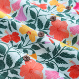 Castlebeard Hawaiian Shirt For Men Rainbow Petals 1940s Vintahe Shirt Camp Collar By Girija Kulkarni, view 5