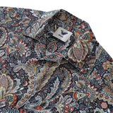 Castlebeard Hawaiian Shirt For Men Scrollwork Shirt Camp Collar 100% Cotton By Sylvia, view 2