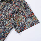 Castlebeard Hawaiian Shirt For Men Scrollwork Shirt Camp Collar 100% Cotton By Sylvia, view 4