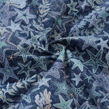 Castlebeard Hawaiian Shirt For Men Sea Stars and Coral Shirt Camp Collar 100% Cotton By Sherry, view 6