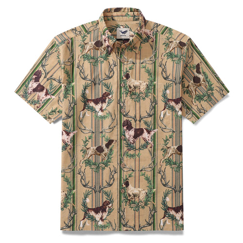 Castlebeard Hawaiian Shirt For Men Sleuth Hound Button-down Shirt Short Sleeve 100% Cotton Shirt By Yakima