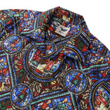 Castlebeard Hawaiian Shirt For Men Stained Glass Window Print Shirt Camp Collar 100% Cotton Shirt By Sherry, view 2