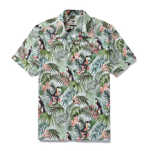 Castlebeard Hawaiian Shirt For Men Studio 1930s Vintage Shirt Camp Collar 100% Cotton By Brooklyn Bees Design Studio