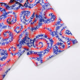 Castlebeard Hawaiian Shirt For Men Tie-dyed National Flag Print Shirt Camp Collar 100% Cotton By Yakima, view 4