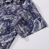 Castlebeard Hawaiian Shirt For Men Tiger King Contest Print Shirt Camp Collar 100% Cotton By Sherry, view 4