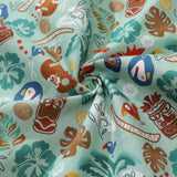 Castlebeard Hawaiian Shirt For Men TIKI Fiesta Print Shirt Camp Collar 100% Cotton By Sherry, view 6
