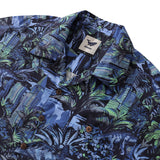 Castlebeard Hawaiian Shirt For Men Tropical Mirage Print Shirt Camp Collar 100% Cotton By Cigar, view 2