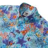Castlebeard Hawaiian Shirt For Men Underwater Wonderland Button-down Shirt Short Sleeve 100% Cotton Shirt By Cigar, view 2