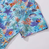 Castlebeard Hawaiian Shirt For Men Underwater Wonderland Button-down Shirt Short Sleeve 100% Cotton Shirt By Cigar, view 4