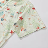 Castlebeard Hawaiian Shirt For Men Voices of the Shore Button-down Short Sleeve 100% Cotton Shirt By Seven, view 4