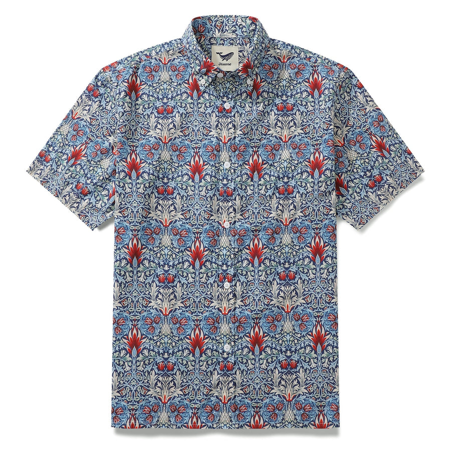 Castlebeard Hawaiian Shirts For Men Snakehead Designer Shirt 100% Cotton Morris Shirt By Amy