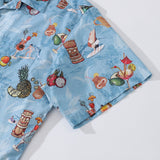 Castlebeard Hawaiian Shirts For Men Tiki Art Cocktail Party Tropical-Themed Print Shirt By Amy, view 4