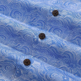 Castlebeard Hawaiian Shirts For Men Traditional Koi Carp Printed 100% Cotton Short Sleeve - Blue By Amy, view 5