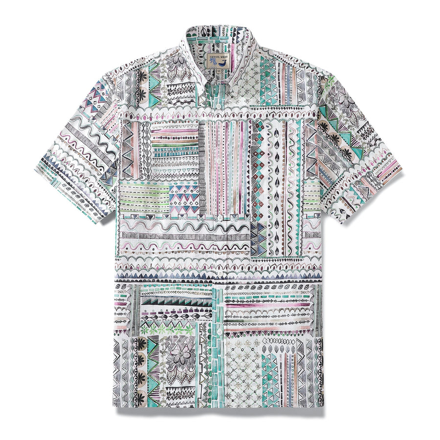 Castlebeard Hawaiian Shirts For Men Vintage Cotton Button Down Tribal Print Short Sleeve Aloha Shirt By Amy