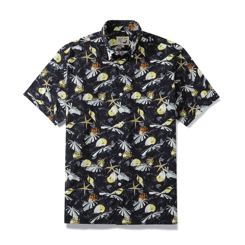 Castlebeard Hawaiian Shirts For Men Vintage Tropical Conch Button Down Cotton Aloha Shirt By Amy