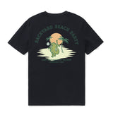 Castlebeard Hawaiian Tee For Men Backyard Beach Party By Loindaflow Tee Crew Neck 100% Cotton - BLACK By Laihha Organna, view 2