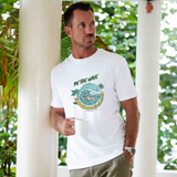 Castlebeard Hawaiian Tee For Men Be the Wave By Loindaflow Tee Crew Neck 100% Cotton - WHITE By Laihha Organna, view 2