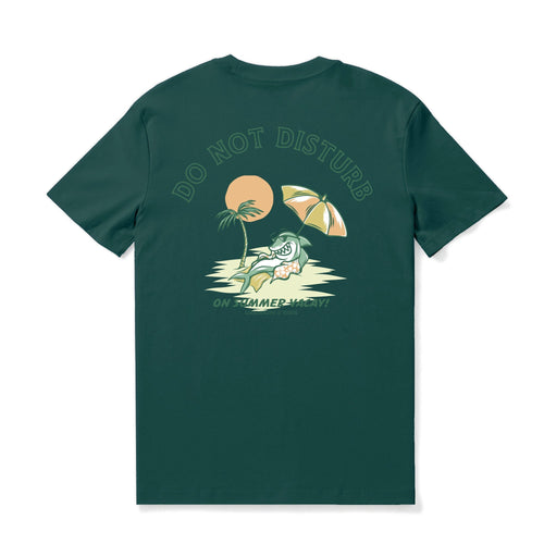 Castlebeard Hawaiian Tee For Men Do not Disturb By Loindaflow Tee Crew Neck 100% Cotton - DARK GREEN By Laihha Organna