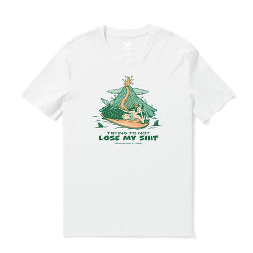 Castlebeard Hawaiian Tee For Men Hang Loose By Loindaflow Tee Crew Neck 100% Cotton - White By Laihha Organna