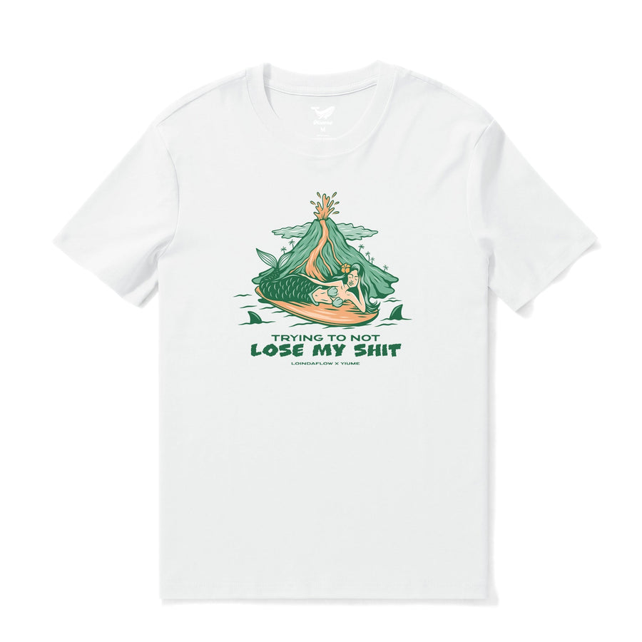 Castlebeard Hawaiian Tee For Men Hang Loose By Loindaflow Tee Crew Neck 100% Cotton - White By Laihha Organna