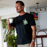Castlebeard Hawaiian Tee For Men Mind Surfing By Loindaflow Tee Crew Neck 100% Cotton - BLACK By Laihha Organna, view 2