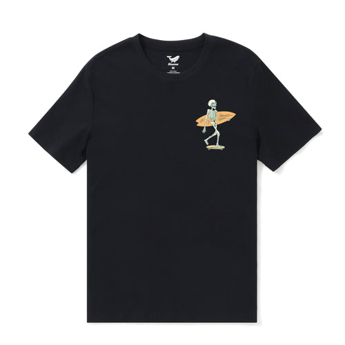 Castlebeard Hawaiian Tee For Men Out There☠️ 🌊BY LOINDAFLOW Tee Crew Neck 100% Cotton - Black By Laihha Organna