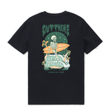 Castlebeard Hawaiian Tee For Men Out There☠️ 🌊BY LOINDAFLOW Tee Crew Neck 100% Cotton - Black By Laihha Organna, view 2