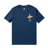 Castlebeard Hawaiian Tee For Men Out There☠️ 🌊BY LOINDAFLOW Tee Crew Neck 100% Cotton - NAVY BLUE By Laihha Organna, view 2